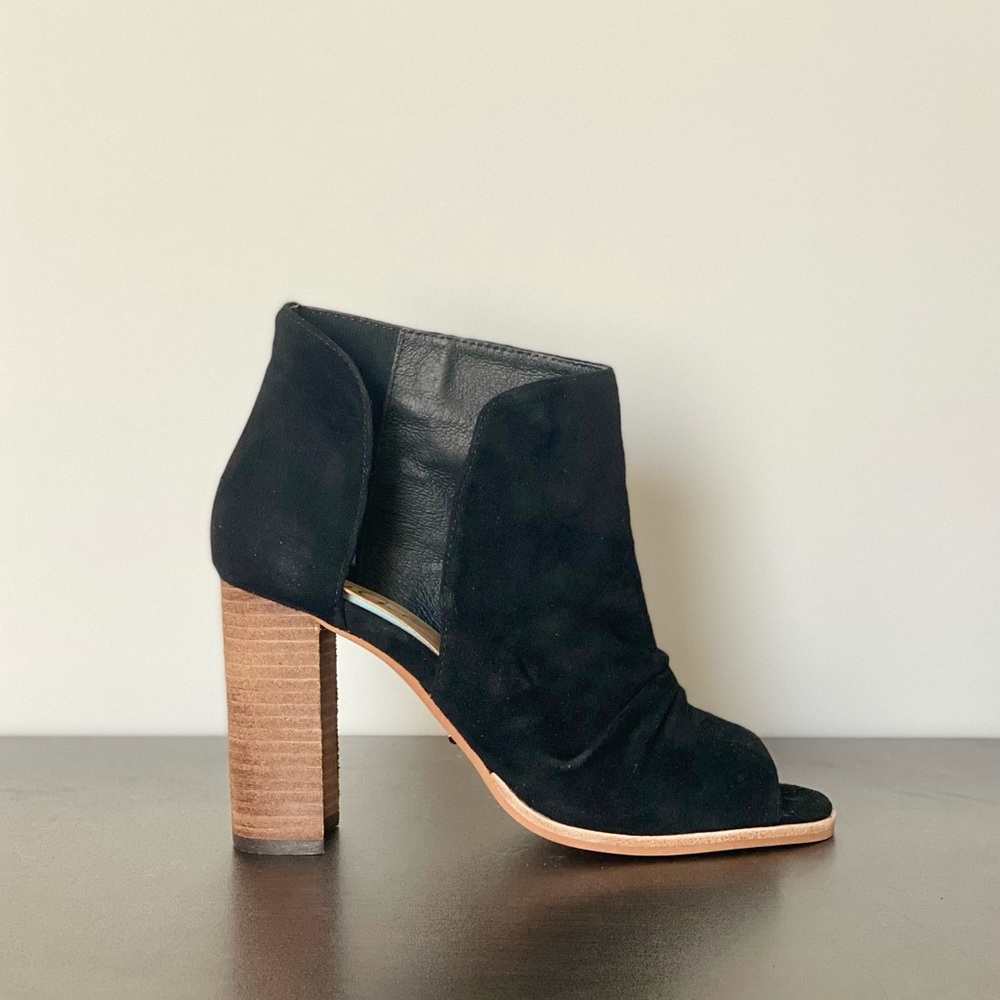 42 Gold Loyalty Open Toe Bootie Heel